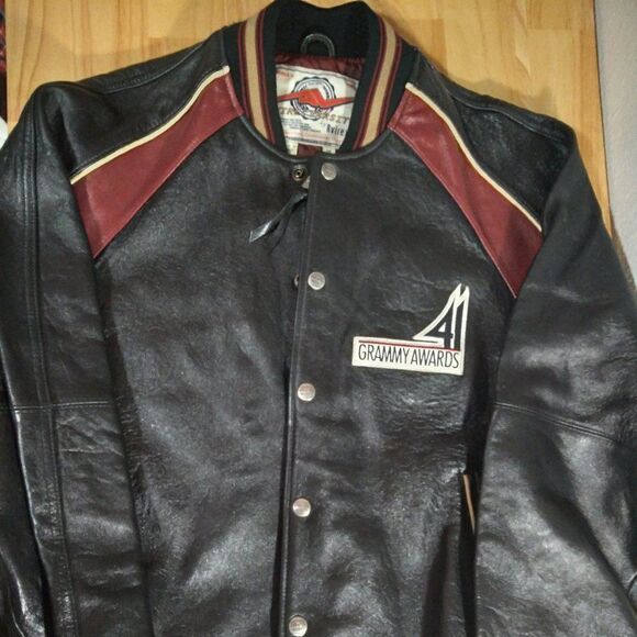 Vintage Avirex 41st Grammy Awards 1999 Leather Bomber Jacket - Picture 4 of 12